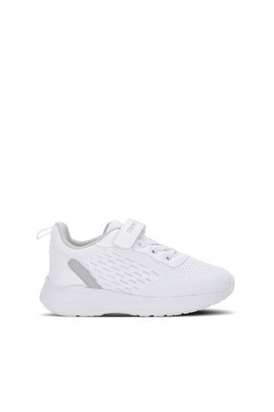 Slazenger FLAREX Unisex Çocuk Cırt Cırtlı Beyaz / Gri Günlük Spor Ayakkabısı