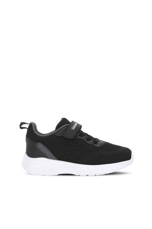 Slazenger FLAREX Unisex Çocuk Cırt Cırtlı Siyah / Koyu Gri Günlük Spor Ayakkabısı