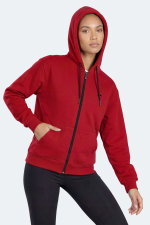 Slazenger - Slazenger FLORES Kadın Kapüşonlu Bordo Sweatshırt