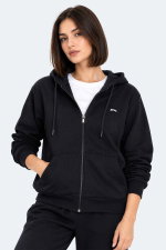 Slazenger - Slazenger FLORES Kadın Kapüşonlu Lacivert Sweatshırt