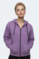 Slazenger - Slazenger FLORES Kadın Kapüşonlu Lila Sweatshırt
