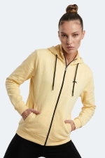 Slazenger - Slazenger FLORES Kadın Kapüşonlu Sarı Sweatshırt