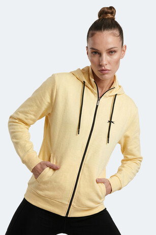 Slazenger FLORES Kadın Kapüşonlu Sarı Sweatshırt 