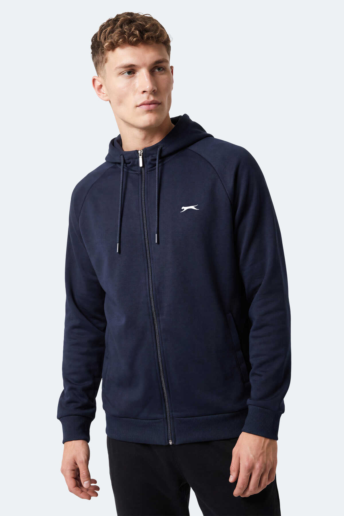 Slazenger - Slazenger FREEWILL Erkek Kapüşonlu Cepli Lacivert Sweatshırt