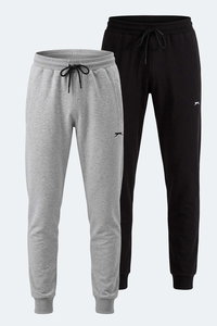 Slazenger - Slazenger FRENZY 2 Lİ SET Erkek Siyah - Gri Eşofman Altı