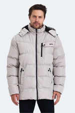 Slazenger - Slazenger GAJA Erkek Kapüşonlu Şişme Bej Mont & Kaban