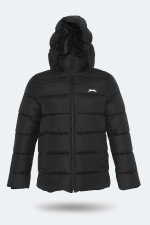 Slazenger - Slazenger GANEA IN Büyük Beden Erkek Kapüşonlu Şişme Siyah Mont & Kaban