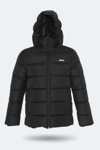 Slazenger - Slazenger GANEA IN Büyük Beden Erkek Kapüşonlu Şişme Siyah Mont & Kaban