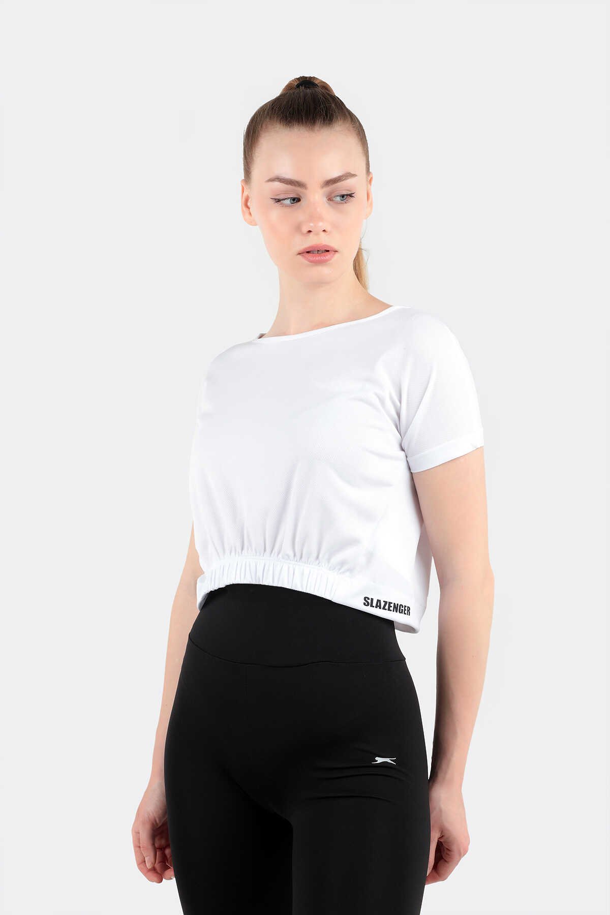 Slazenger - Slazenger GERSHOM Kadın Fitness T-Shirt Beyaz