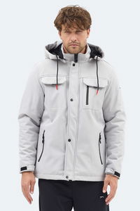 Slazenger - Slazenger GLEAM Erkek Kapüşonlu Taş Gri Mont & Kaban