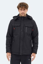 Slazenger - Slazenger GLEAM Erkek Kapüşonlu Siyah Mont & Kaban