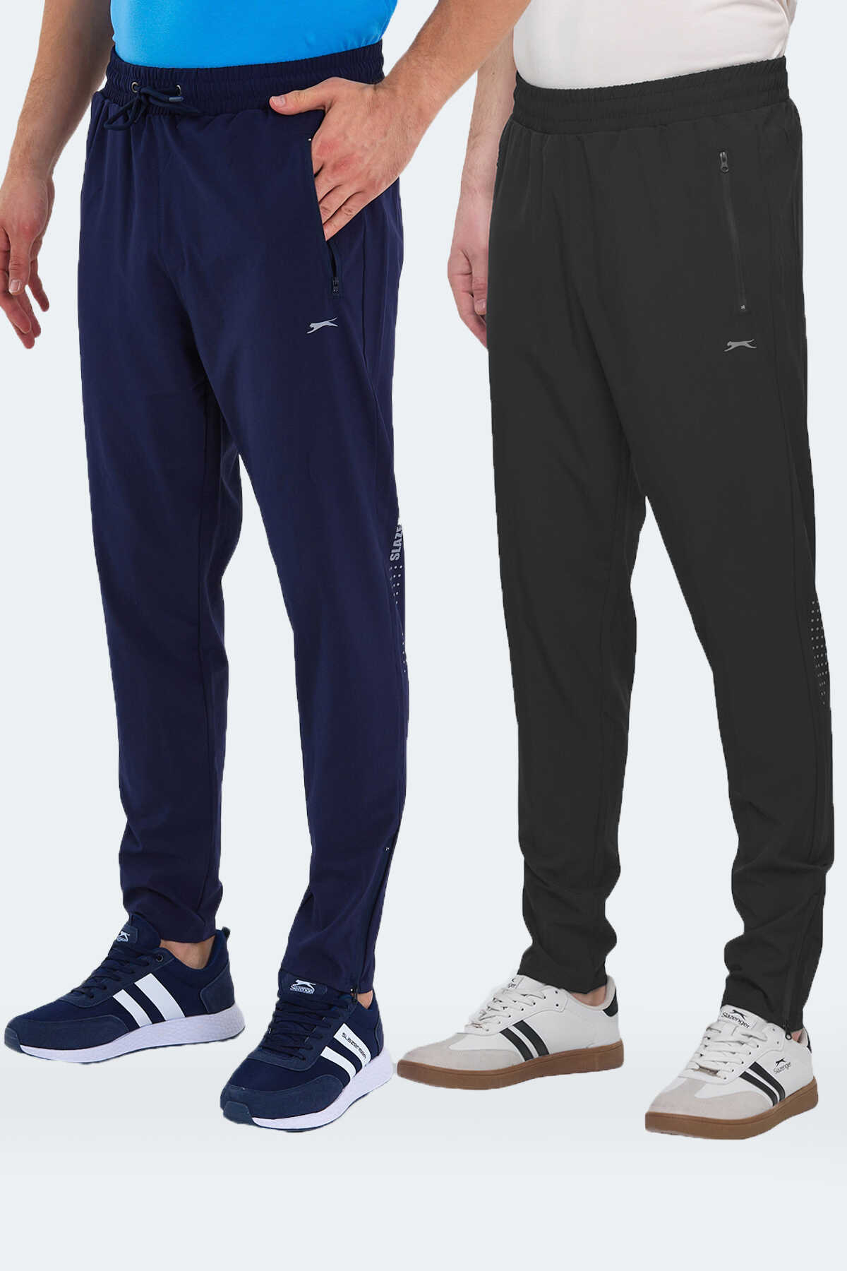 Slazenger - Slazenger GRIET 2 Lİ SET Erkek Siyah - Lacivert Eşofman Altı