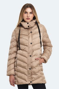 Slazenger - Slazenger GWEN Kadın Kapüşonlu Şişme Vizon Mont & Kaban Slazenger - Slazenger GWEN Kadın Kapüşonlu Şişme Vizon Mont & Kaban