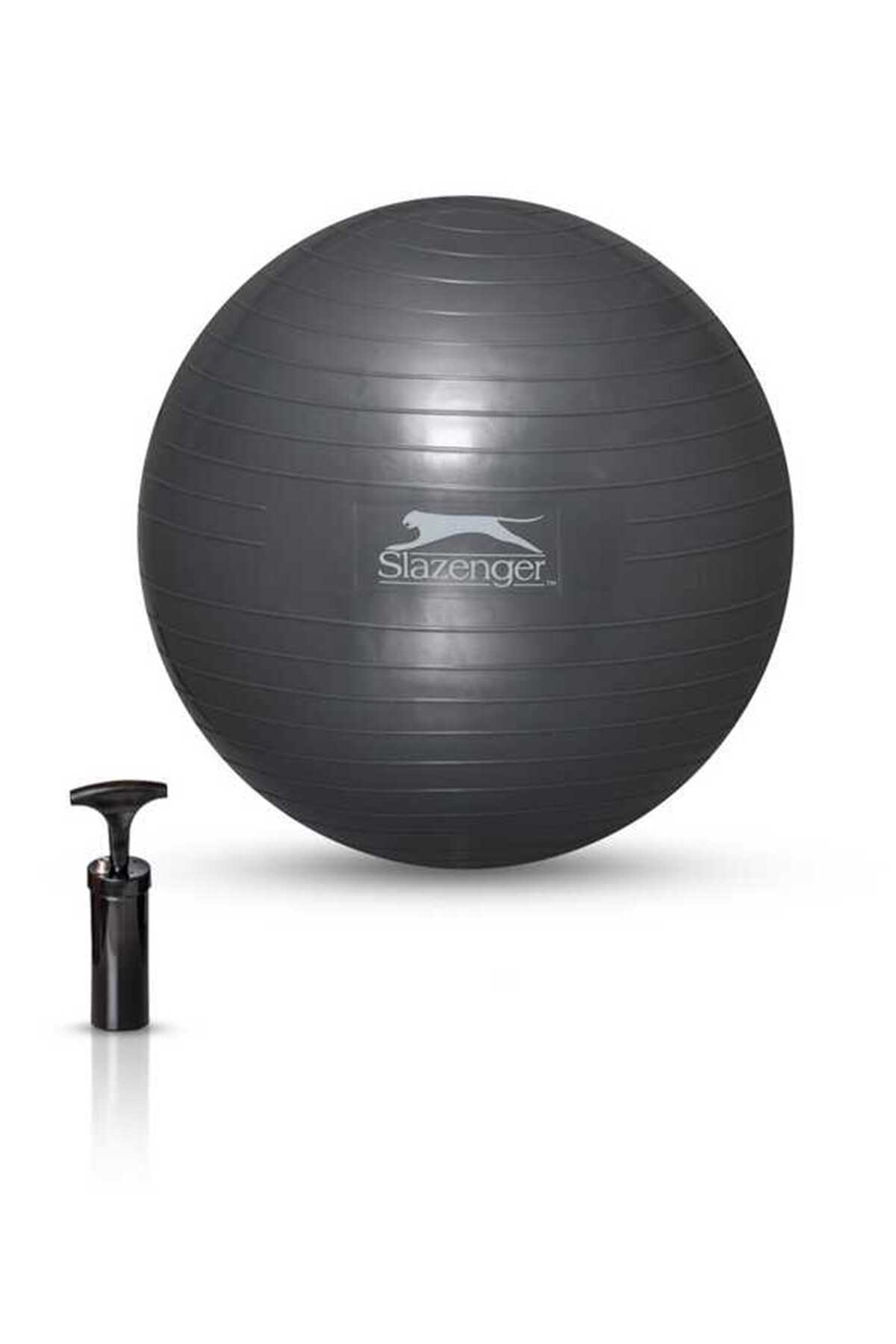 Slazenger - Slazenger Gymball 55 cm (Pompa Dahildir) Unisex Pilates Topu Gri