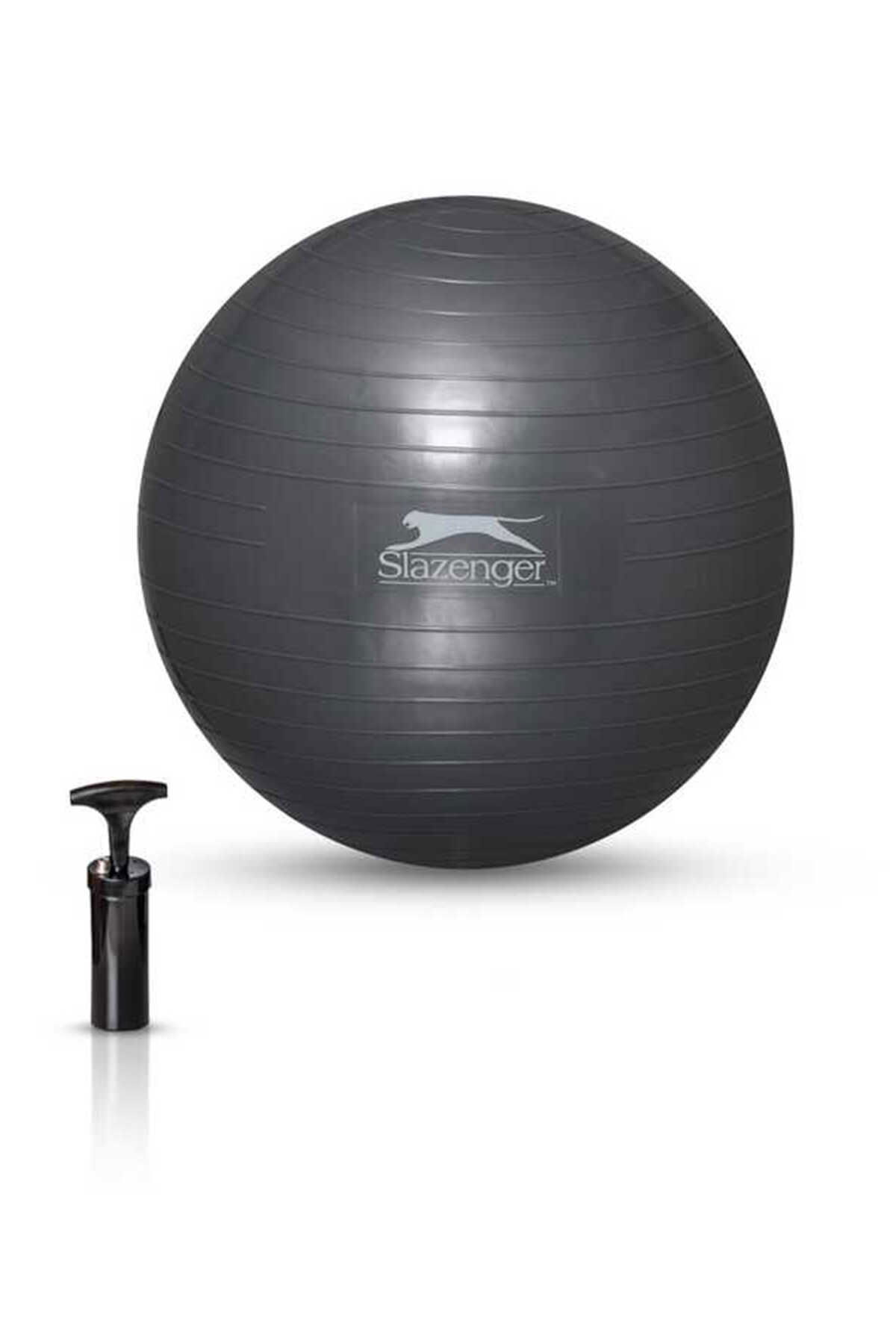 Slazenger - Slazenger Gymball 55 cm (Pompa Dahildir) Pilates Topu Gri