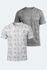 Slazenger - Slazenger HADY I 2 Lİ SET Erkek Koyu Gri - Beyaz Tişört