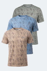 Slazenger - Slazenger HADY I 3 LÜ SET Erkek Bej - Mavi - Nane Tişört