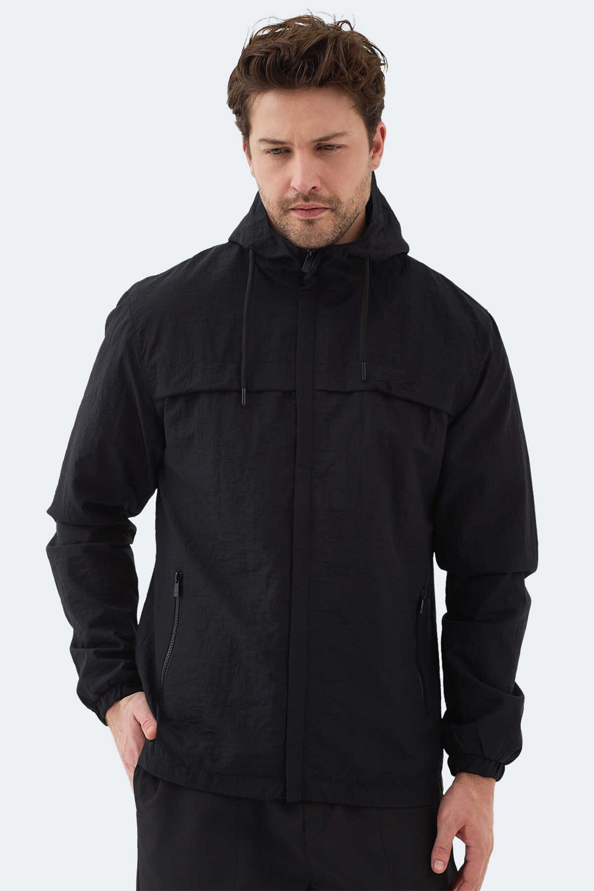 Slazenger - Slazenger HANGA Erkek Siyah Yağmurluk