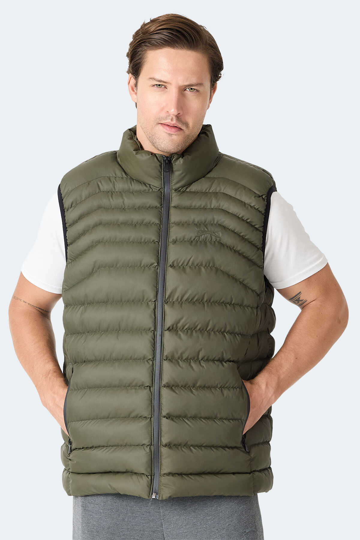 Slazenger - Slazenger HARMONA Erkek Haki Yelek