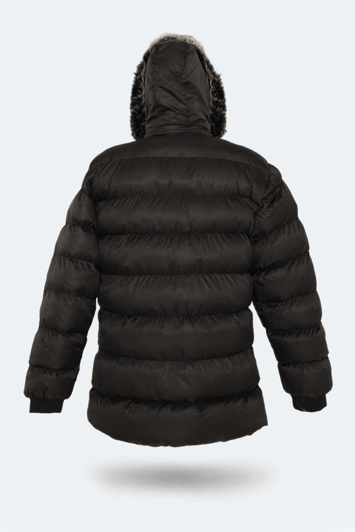 Slazenger HARSHALL Büyük Beden Erkek Kapüşonlu Şişme Siyah Mont & Kaban - 4