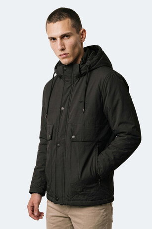 Slazenger HARTA Erkek Su İtici Siyah Mont & Kaban 