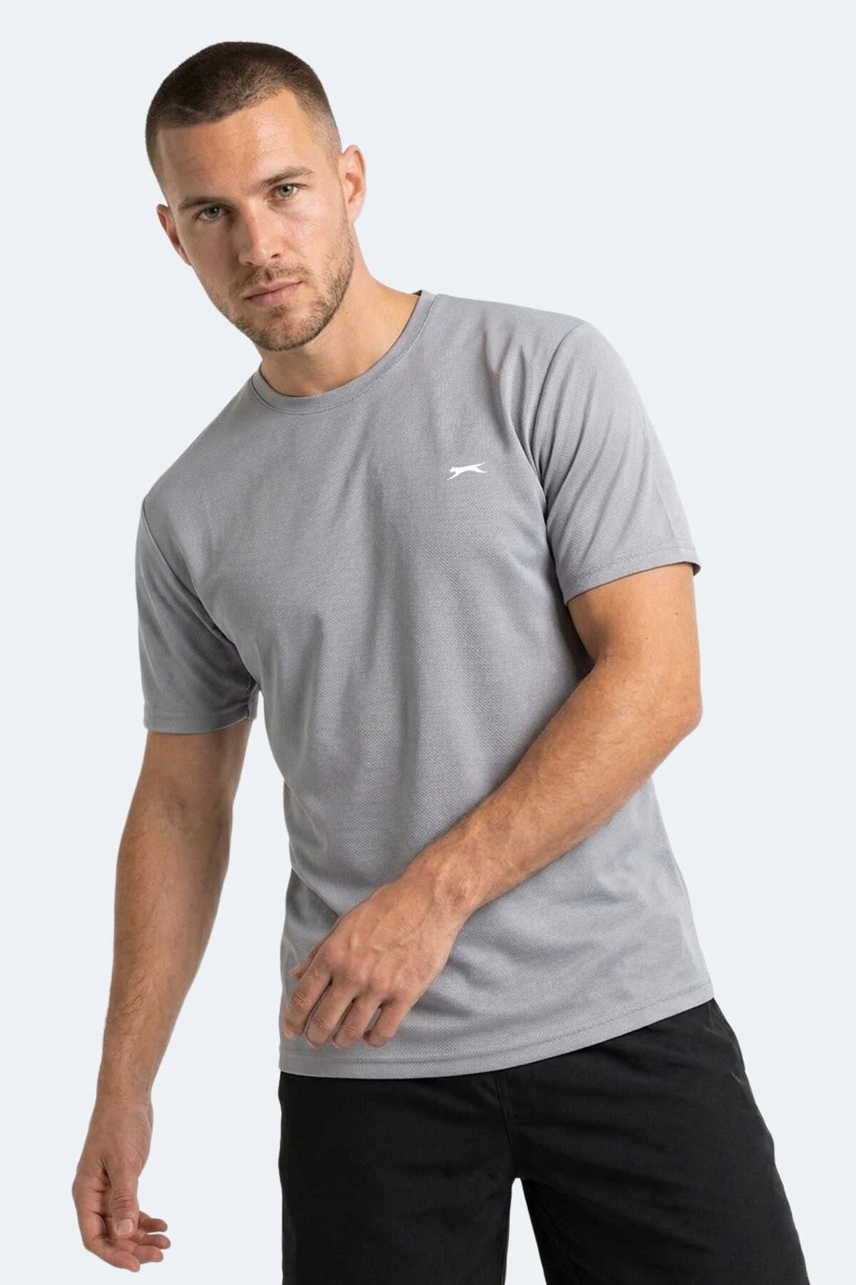 Slazenger - Slazenger HAUNTED I Erkek Gümüş Tişört