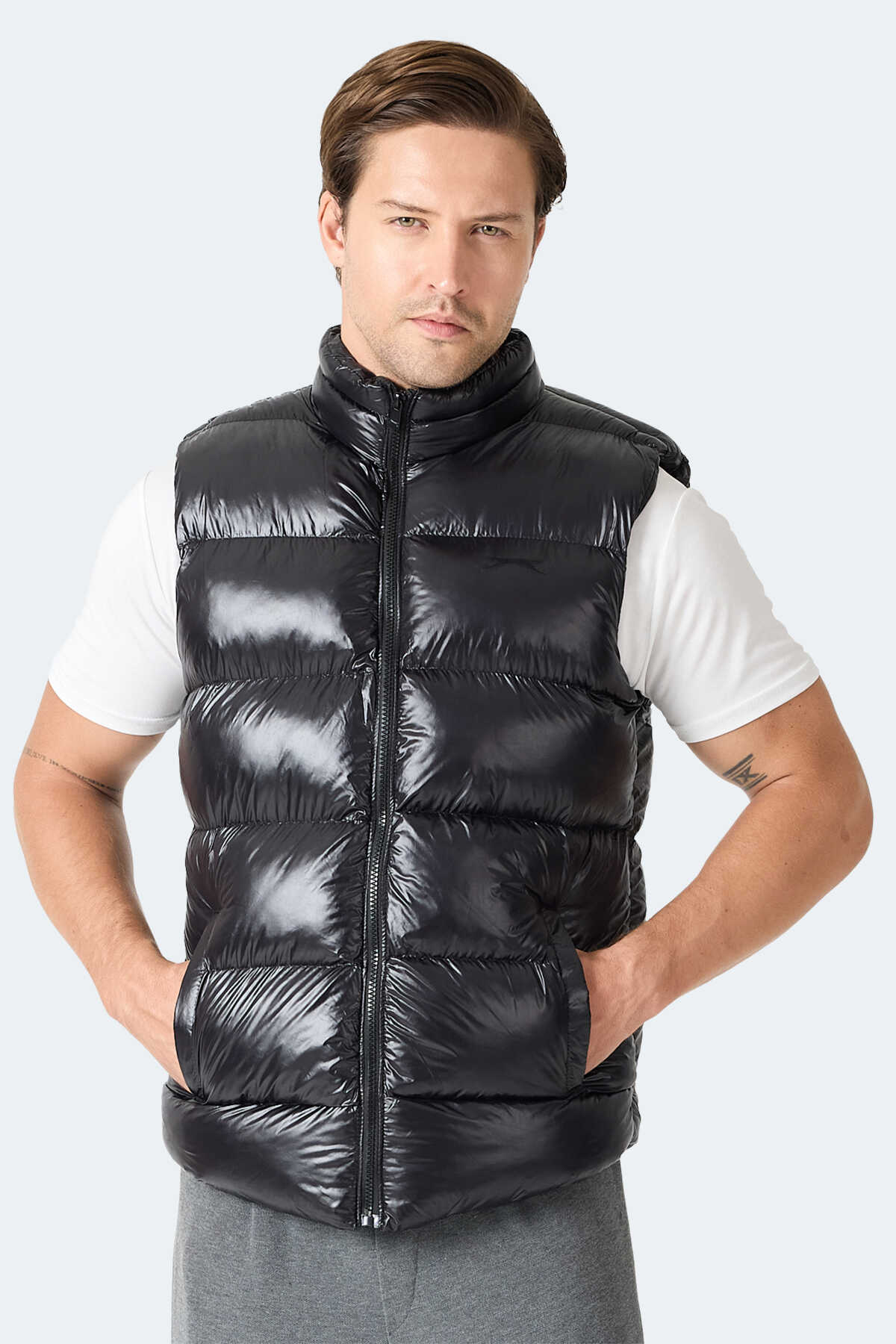 Slazenger - Slazenger HAVARON Erkek Siyah Mont & Kaban