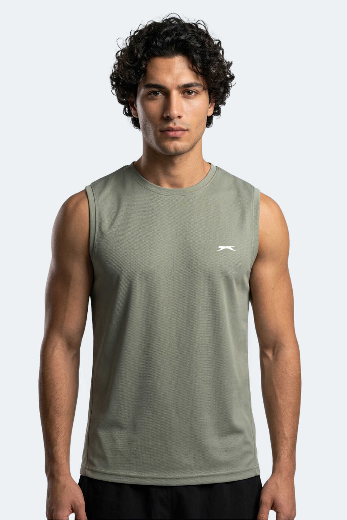 Slazenger - Slazenger HAZZAR I Erkek Kolsuz Haki Tişört