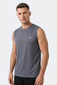 Slazenger - Slazenger HAZZAR I Erkek Kolsuz Koyu Gri Tişört