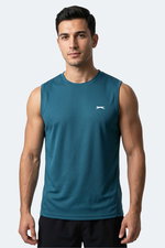 Slazenger - Slazenger HAZZAR I Erkek Kolsuz Petrol Tişört