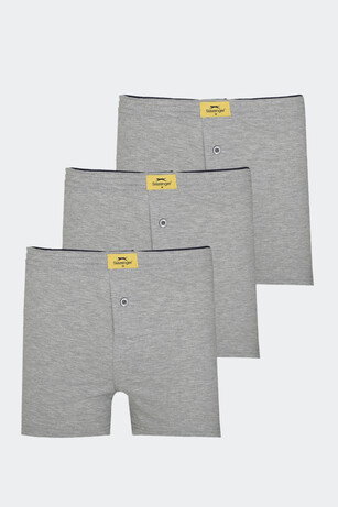Slazenger HE 3 lü Set Erkek  Gri Boxer 