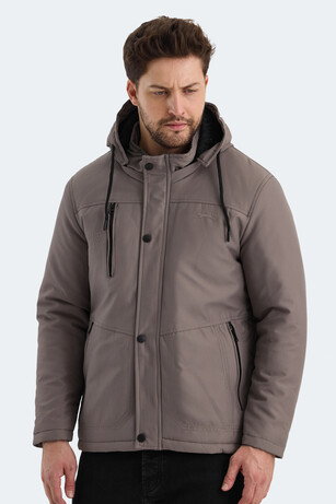 Slazenger HEAVEN Erkek Kapüşonlu Bej Mont & Kaban 