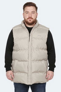 Slazenger - Slazenger HEIDA Büyük Beden Erkek Şişme Bej Yelek