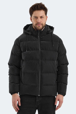 Slazenger HEINER Erkek Kapüşonlu Şişme Siyah Mont & Kaban 