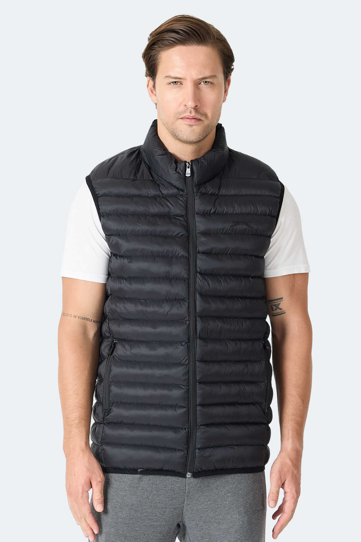 Slazenger - Slazenger HELIX Erkek Fermuar Cepli Siyah Mont & Kaban