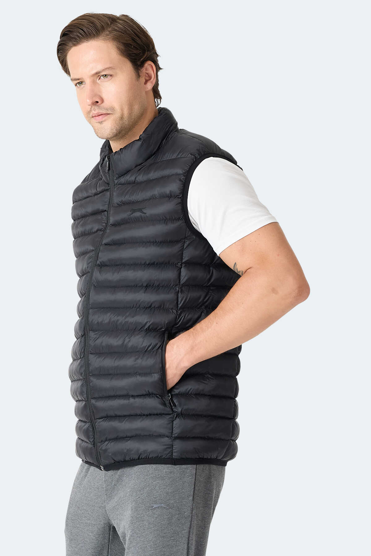 Slazenger HELIX Erkek Fermuar Cepli Siyah Yelek - 4