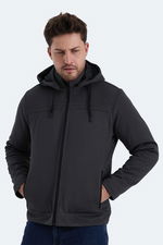 Slazenger - Slazenger HENDRIKKO Erkek Kapüşonlu Koyu Gri Mont & Kaban Slazenger - Slazenger HENDRIKKO Erkek Kapüşonlu Koyu Gri Mont & Kaban