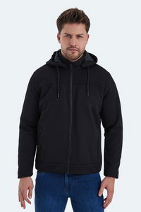 Slazenger - Slazenger HENDRIKKO Erkek Kapüşonlu Siyah Mont & Kaban