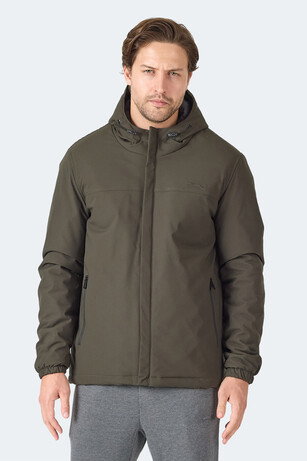 Slazenger HERNIS Erkek Kapüşonlu Fermuarlı Haki Mont & Kaban 
