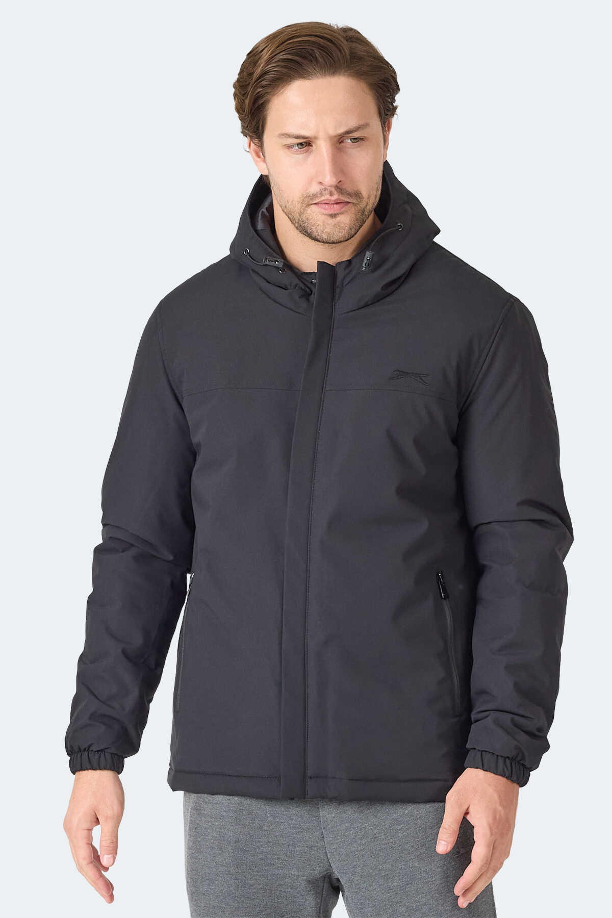 Slazenger - Slazenger HERNIS Erkek Kapüşonlu Fermuarlı Siyah Yelek
