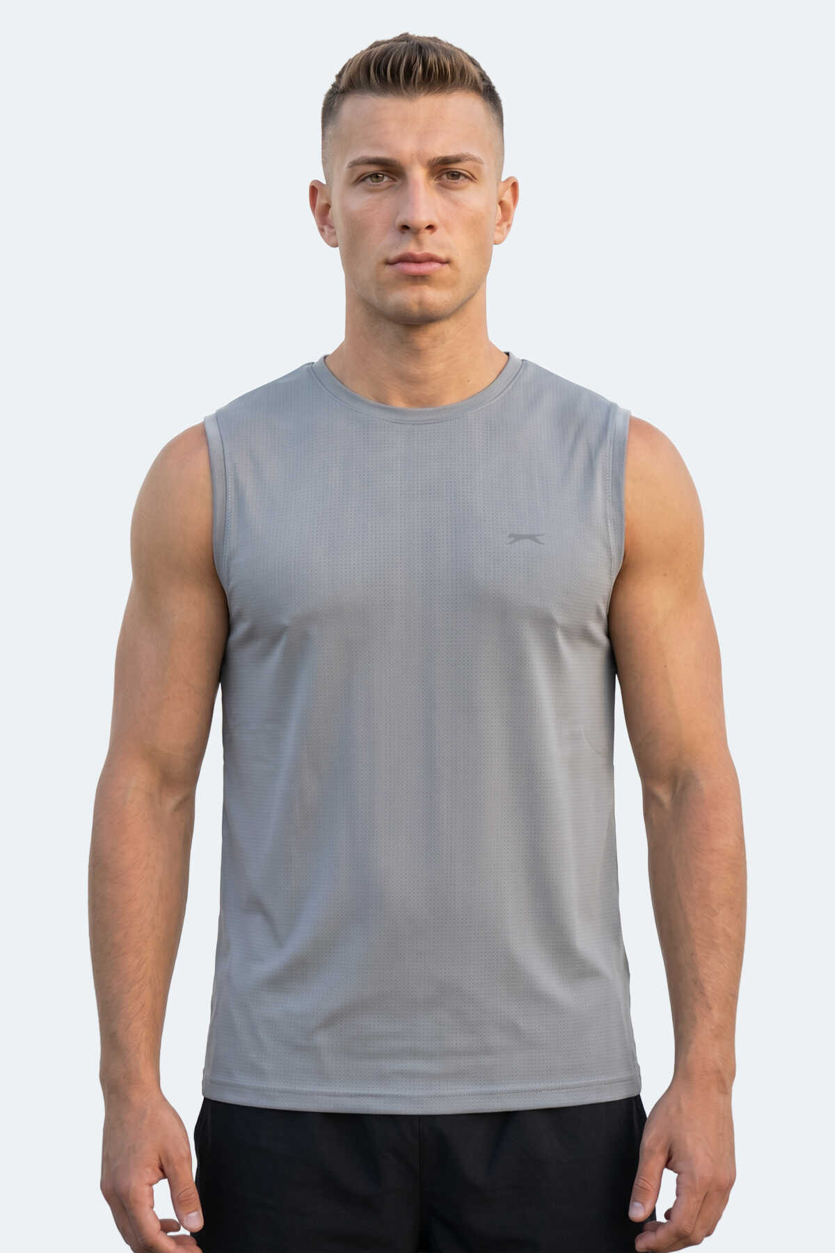 Slazenger - Slazenger HEROFIT Erkek Kolsuz Gri Atlet
