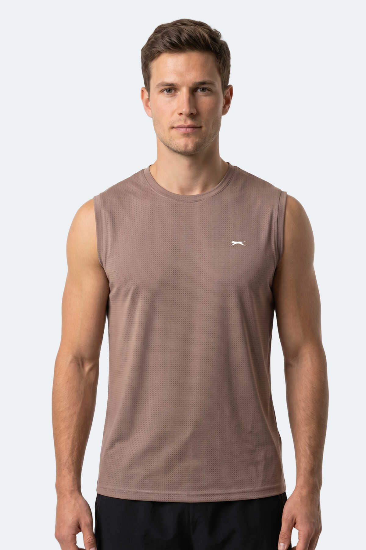 Slazenger - Slazenger HEROFIT Erkek Kolsuz Vizon Atlet