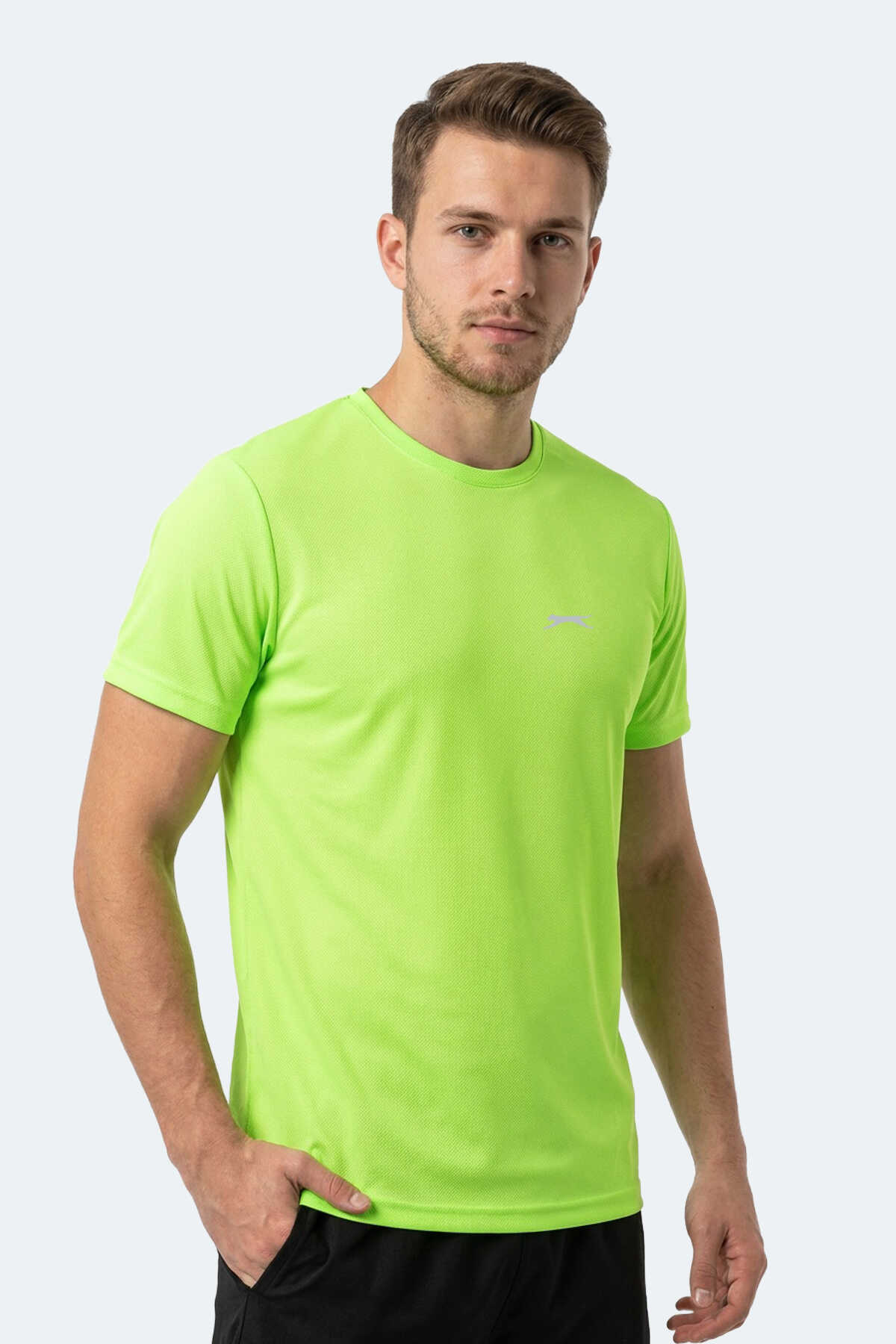 Slazenger - Slazenger HERRERA Erkek Neon Yeşil Tişört