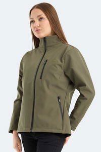 Slazenger - Slazenger HIP STYLE Kadın Dik Yaka Fermuarlı Haki Mont & Kaban