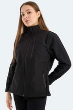 Slazenger - Slazenger HIP STYLE Kadın Dik Yaka Fermuarlı Siyah Mont & Kaban