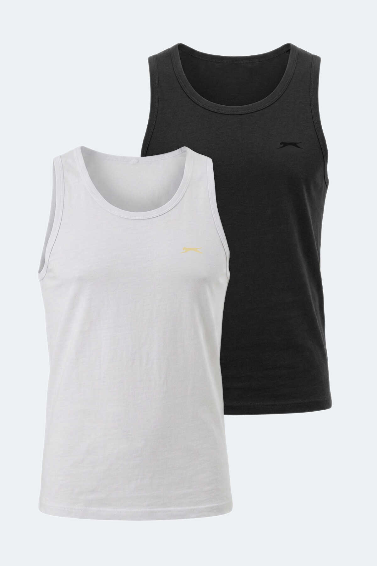 Slazenger - Slazenger HOKEY 2 Lİ SET Erkek Beyaz - Siyah Tişört
