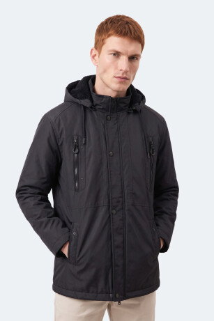 Slazenger HOLD Erkek Kapüşonlu Siyah Mont & Kaban 