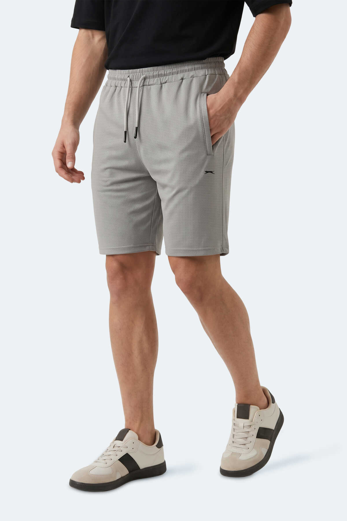 Slazenger - Slazenger HYPERBOLT I Erkek Cepli Fıtness Gümüş Şort