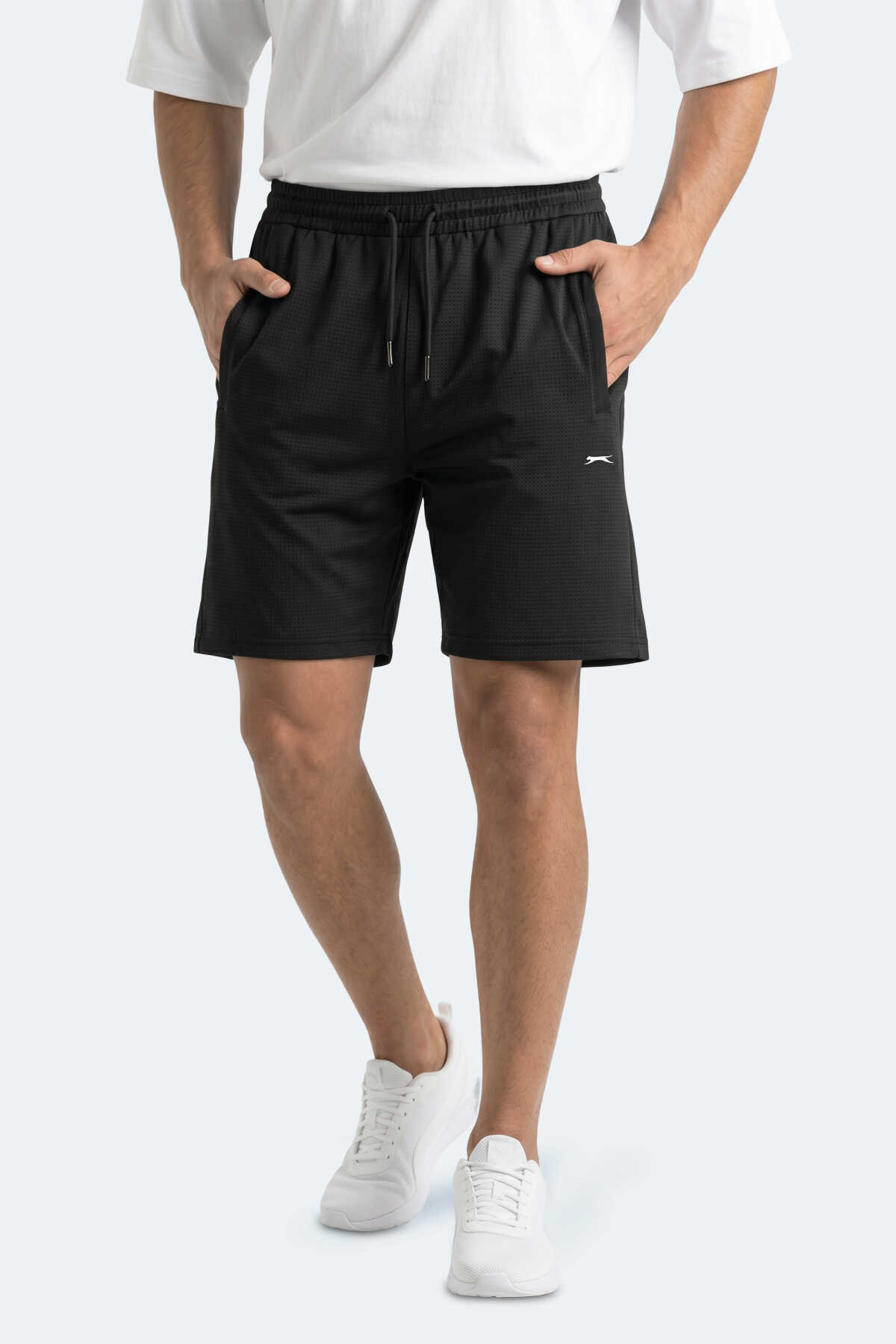 Slazenger - Slazenger HYPERBOLT I Erkek Cepli Fıtness Siyah Şort
