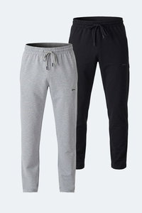 Slazenger - Slazenger IMPRINT 2 Lİ SET Erkek Siyah - Gri Eşofman Altı